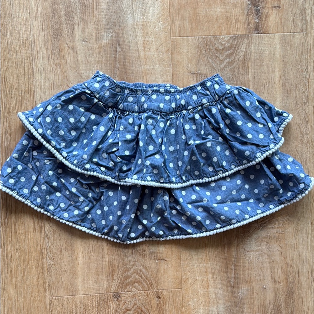 Polka Dot Blue Skirt with Shorts 5T